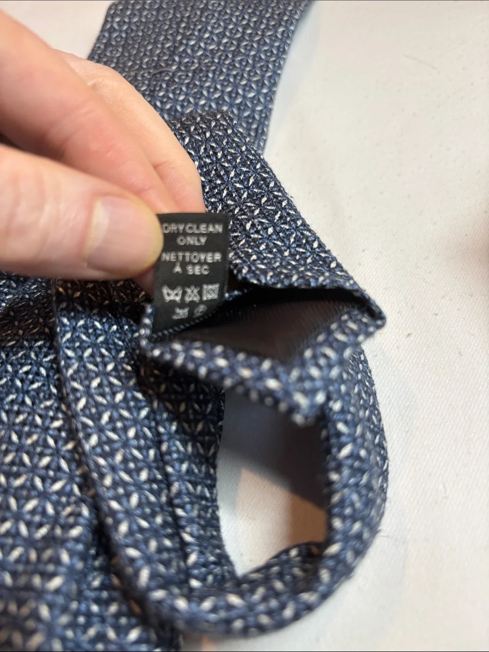 Ermenegildo Zegna Blue Black Patterned Silk Tie
